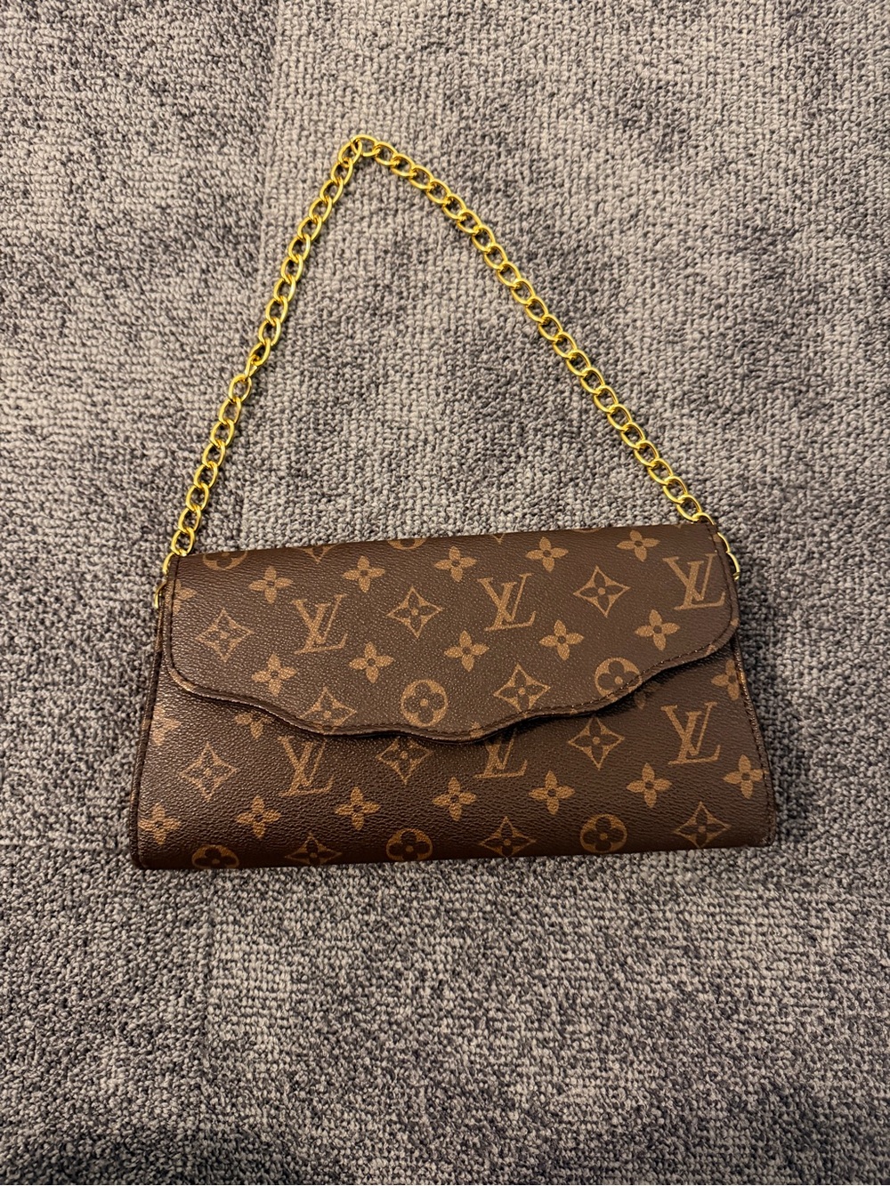 Brown Monogram Chain Shoulder Bag